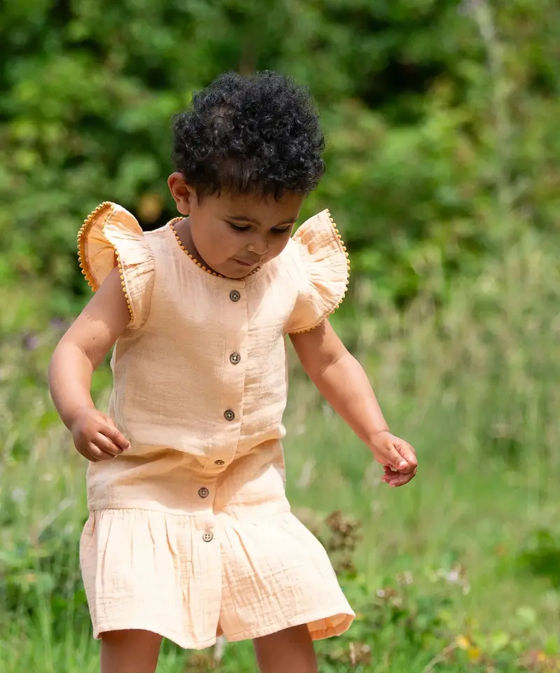 Little Green Radicals Muslin Dress - Coral Pink 6