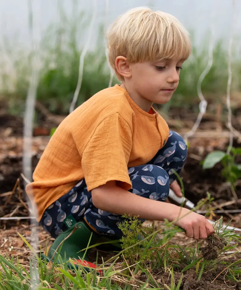 Little Green Radicals Organic Comfy Joggers - Singing Whales 2