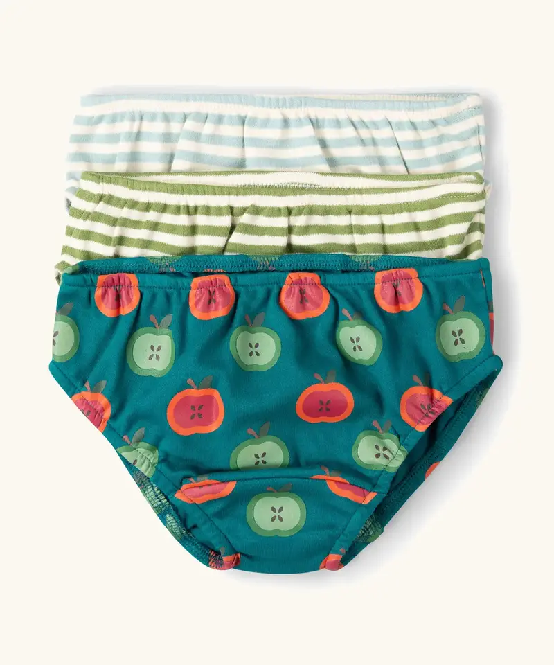 Little Green Radicals Organic Underwear 3 Pack - Apple Picking 1
