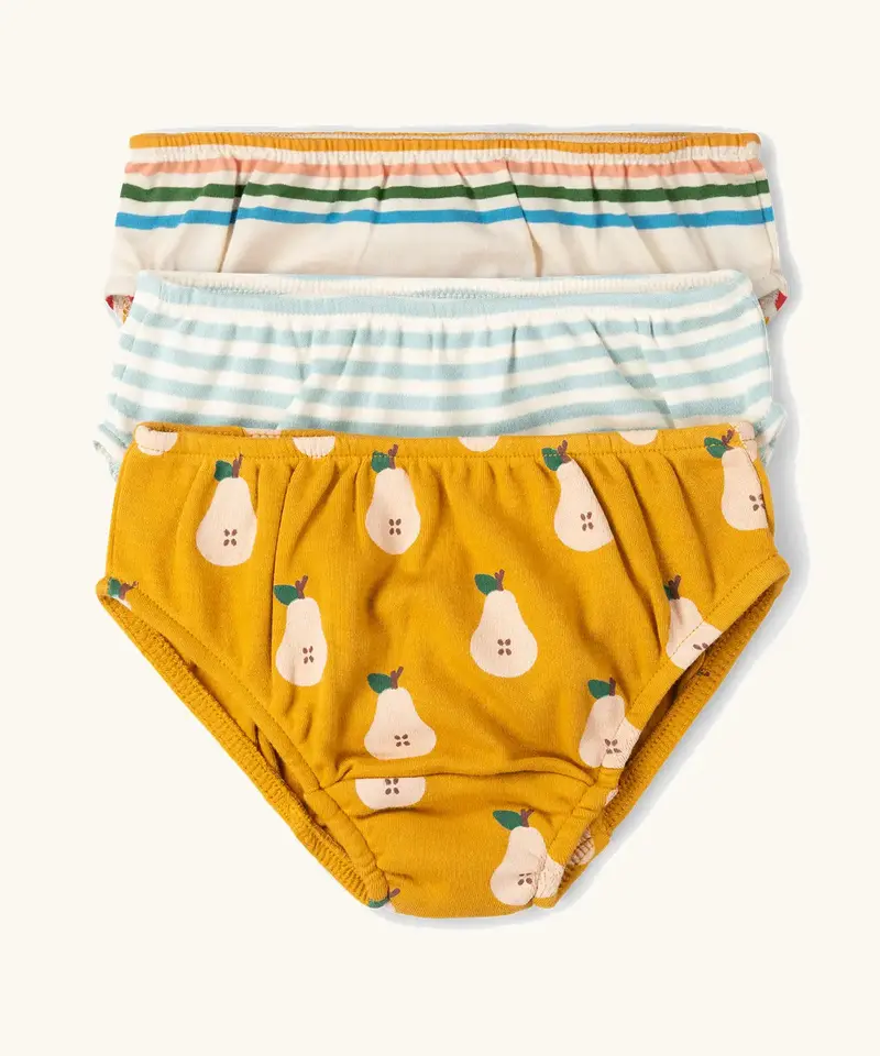 Little Green Radicals Organic Underwear 3 Pack - Summer Pears 1