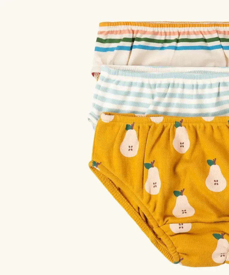 Little Green Radicals Organic Underwear 3 Pack - Summer Pears 2