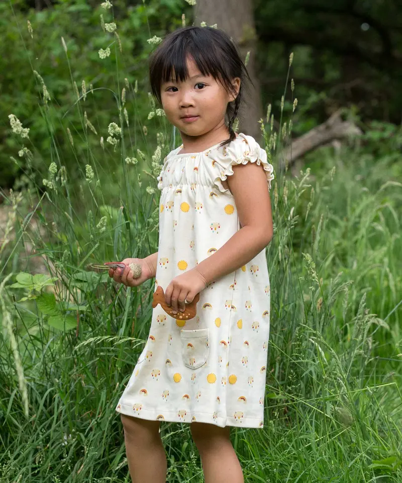 Little Green Radicals Pocket Playdays Dress - Sunshine & Rainbows 1