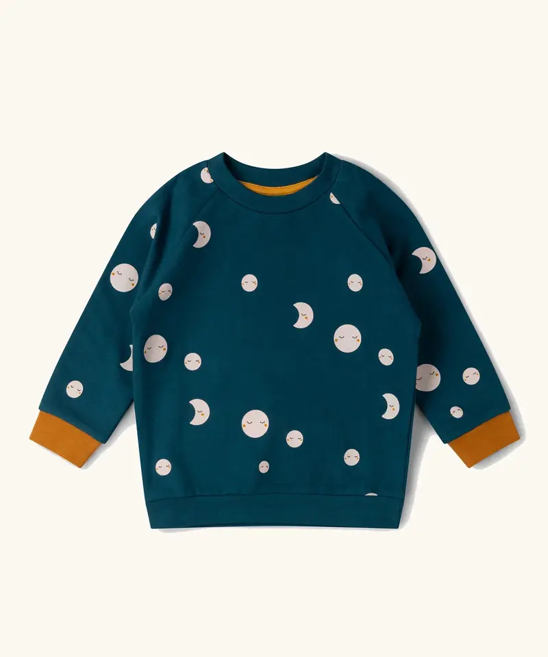 Little Green Radicals Raglan Sweatshirt - Midnight Moon 1