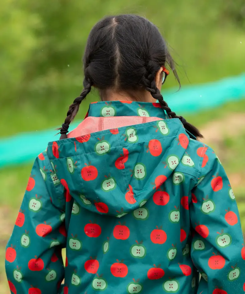 Little Green Radicals Recycled Waterproof Raincoat - Apple Picking 3