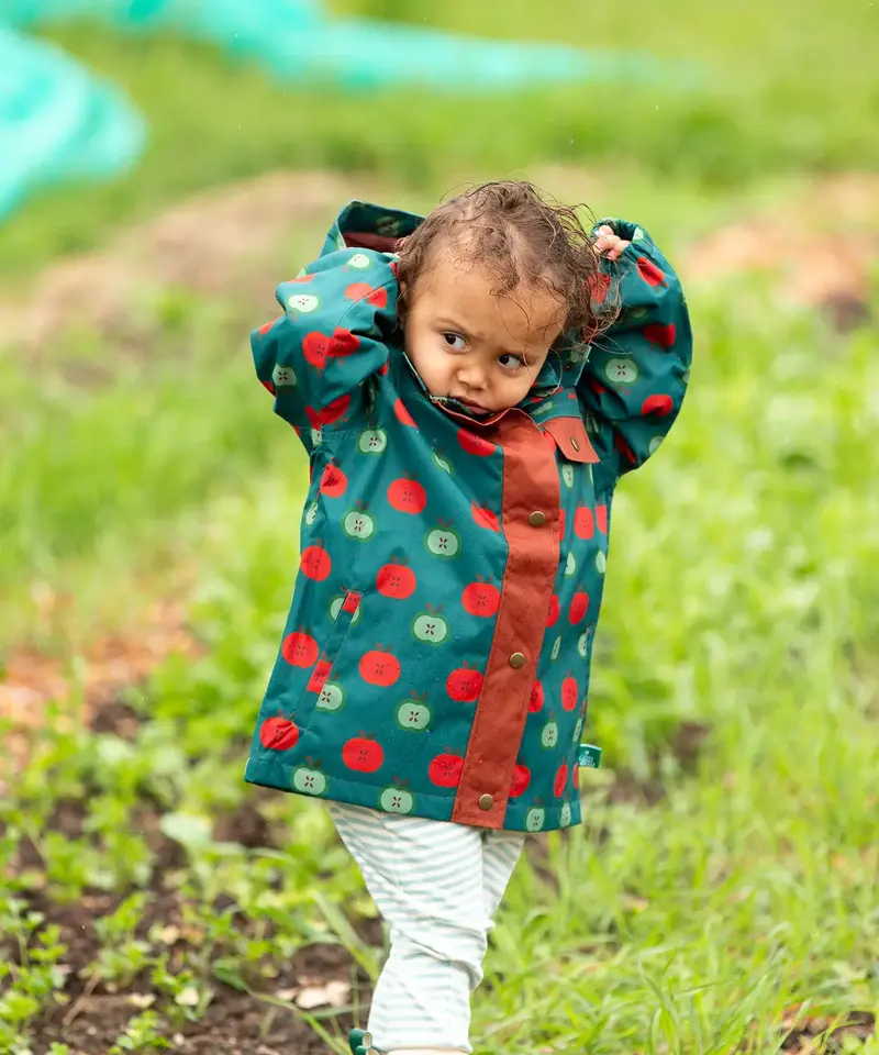Little Green Radicals Recycled Waterproof Raincoat - Apple Picking 5