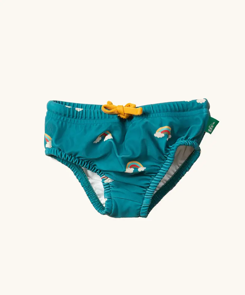 Little Green Radicals Reusable Swim Nappy - Teal Rainbows 1