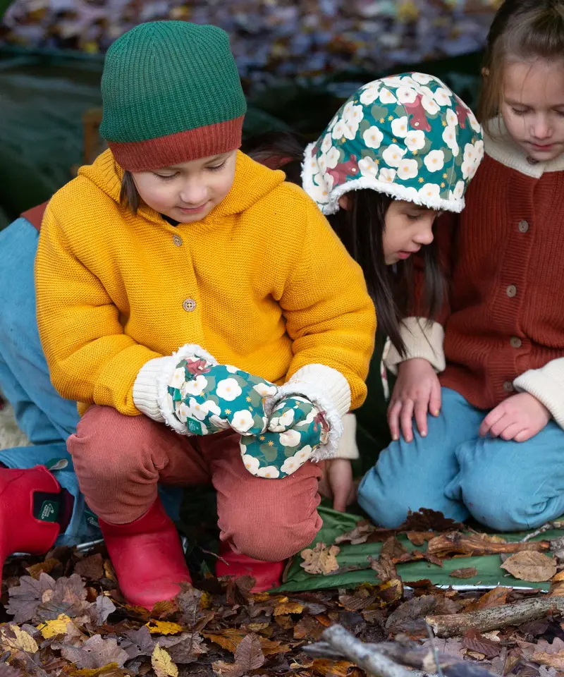 Little Green Radicals Sherpa Mittens - Hedgerow 3