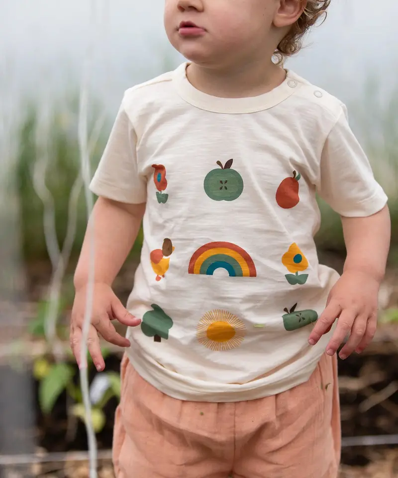 Little Green Radicals Short Sleeve T-Shirt - Vintage Rainbows 1