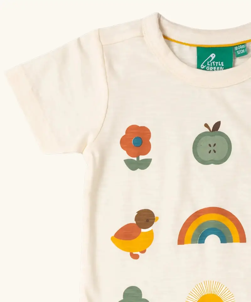 Little Green Radicals Short Sleeve T-Shirt - Vintage Rainbows 4