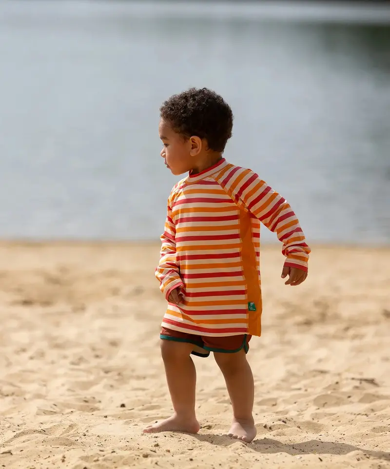 Little Green Radicals Sun Safe Rash Vest - Sorbet Striped 1