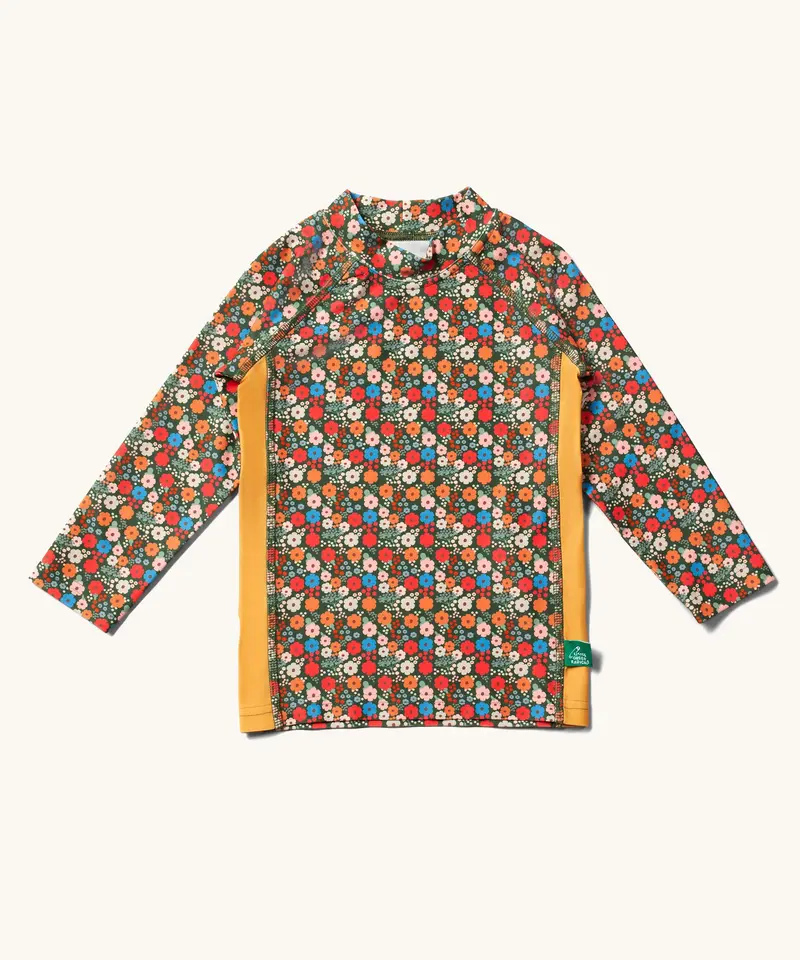 Little Green Radicals Swim Rash Vest - Vintage Flowers 1
