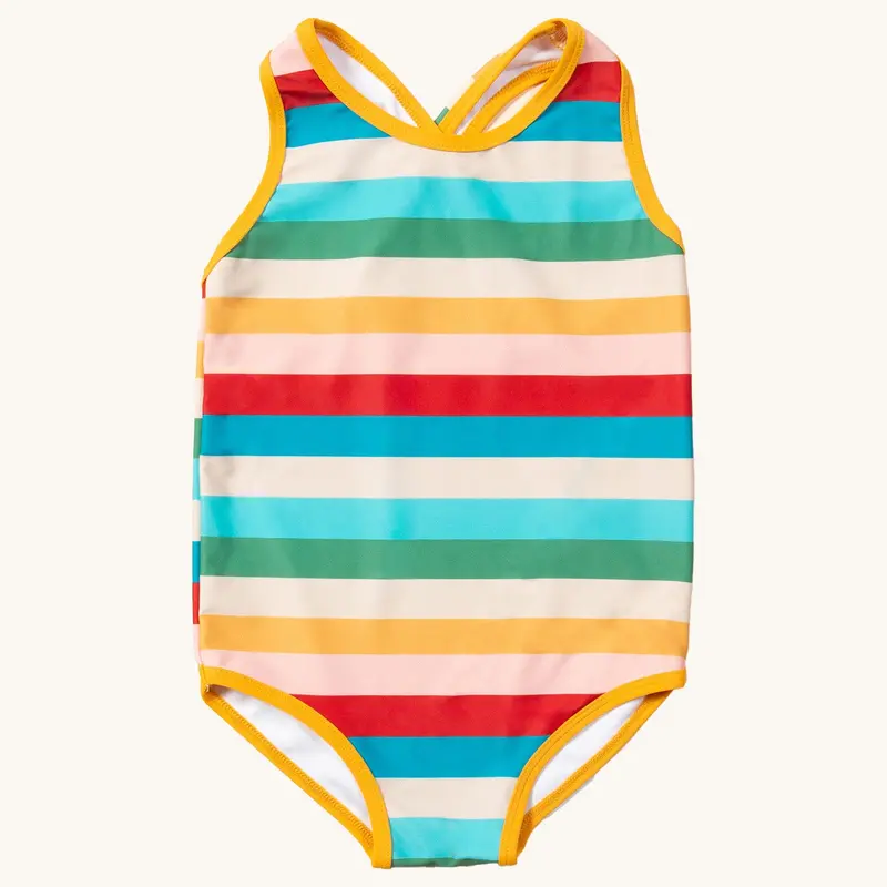 Little Green Radicals Swimsuit - Rainbow Stripe 1
