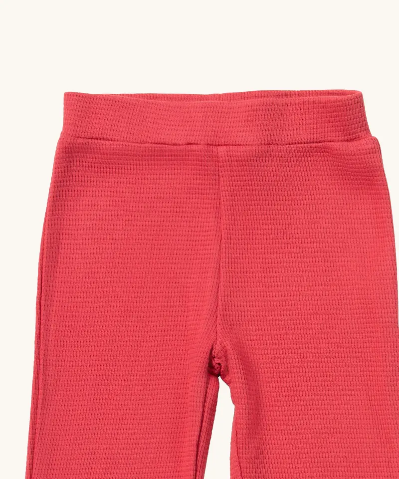 Little Green Radicals Waffle Leggings - Holly Berry Pink 2