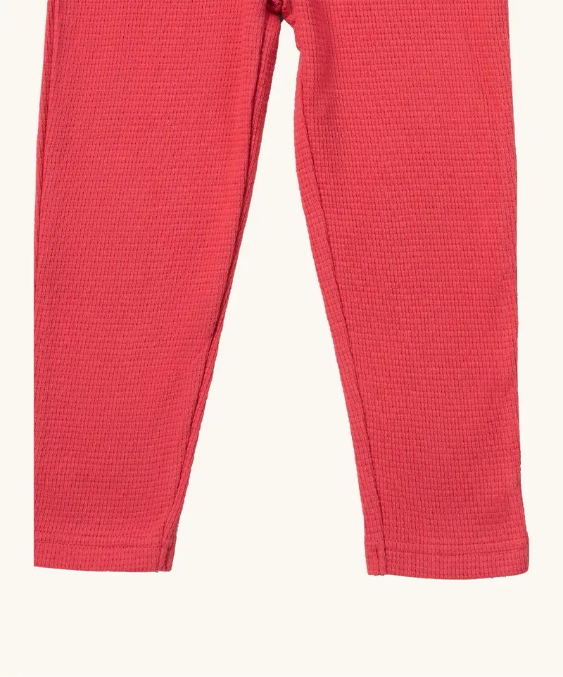Little Green Radicals Waffle Leggings - Holly Berry Pink 3