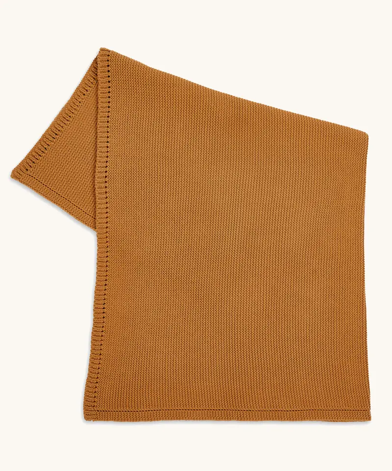 Little Green Sheep Organic Knitted Cellular Baby Blanket 1