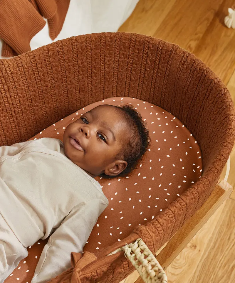 Little Green Sheep Organic Knitted Moses Basket & Mattress 4