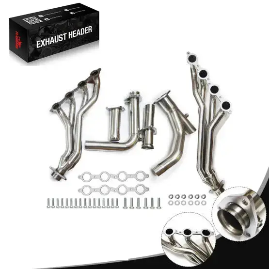 Long Tube Headers For 2007-2014 Chevy Silverado/Suburban/Tahoe Gmc Sierra/Yukon Cadillac Escalade 4.8L/5.3L/6.0L/6.2L Vortec 1