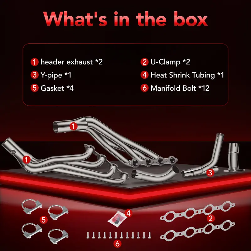 Long Tube Headers & Y-Pipe For 1999-2006 Chevy / Gmc Silverado / Avalanche / Sierra 1500 4.8L / 5.3L / 6.0L Vortec With Optional Cold Air Intake 4