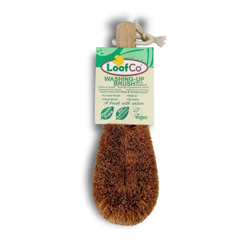 Loofco Coconut Coir Washing-Up Brush With Handle 1
