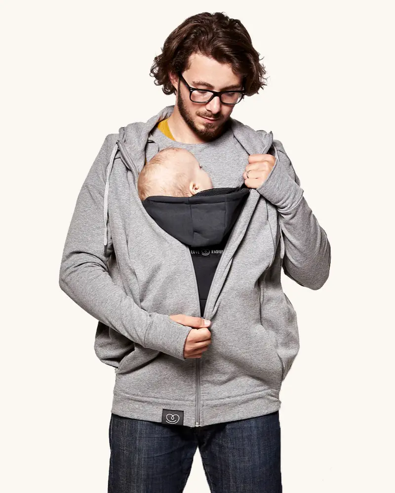 Love Radius Parent's Baby Wearing Hoodie - Heather Grey 1