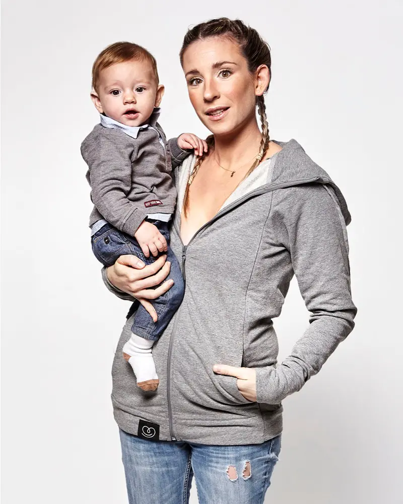 Love Radius Parent's Baby Wearing Hoodie - Heather Grey 2