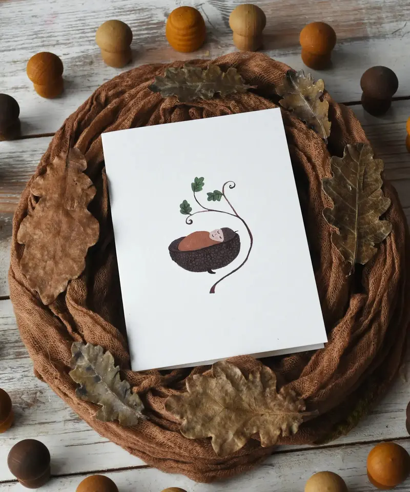 Lydiamae Acorn Baby Greeting Card 2
