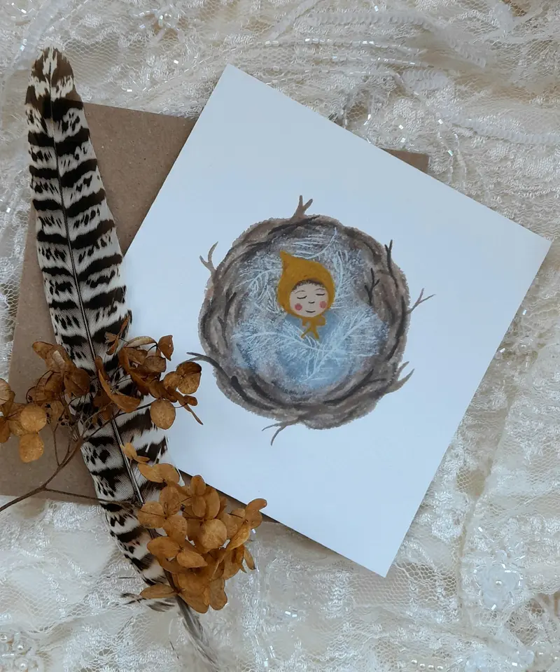Lydiamae Baby Nest Greeting Card 1