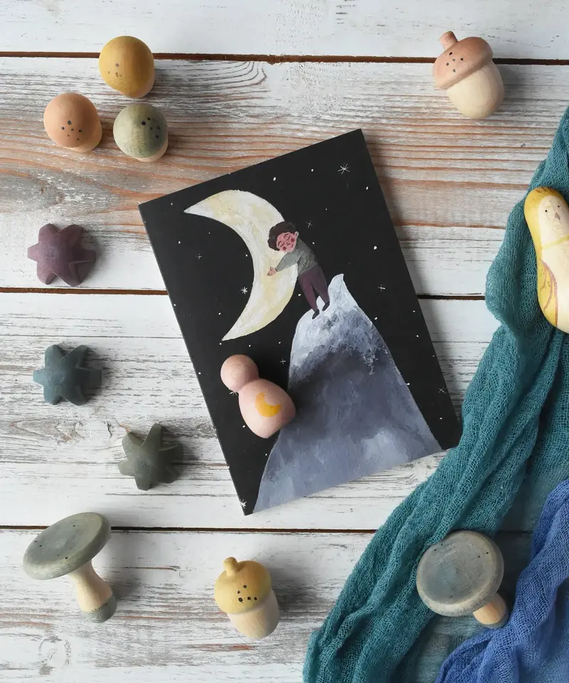 Lydiamae Hug The Moon Greeting Card 2