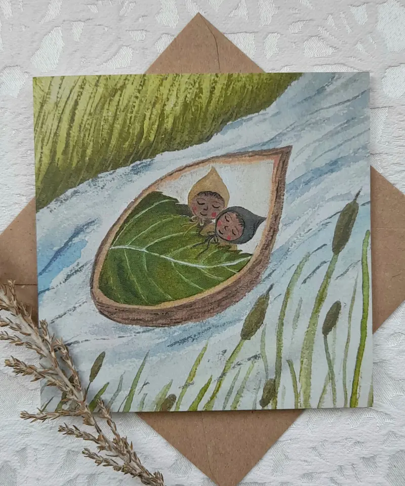Lydiamae In A Nutshell Twins Greeting Card 1