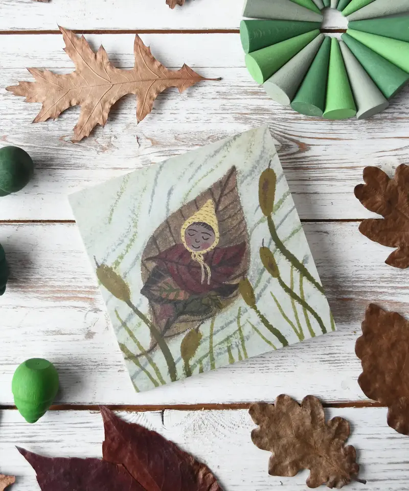 Lydiamae Leaf Baby Greeting Card 2