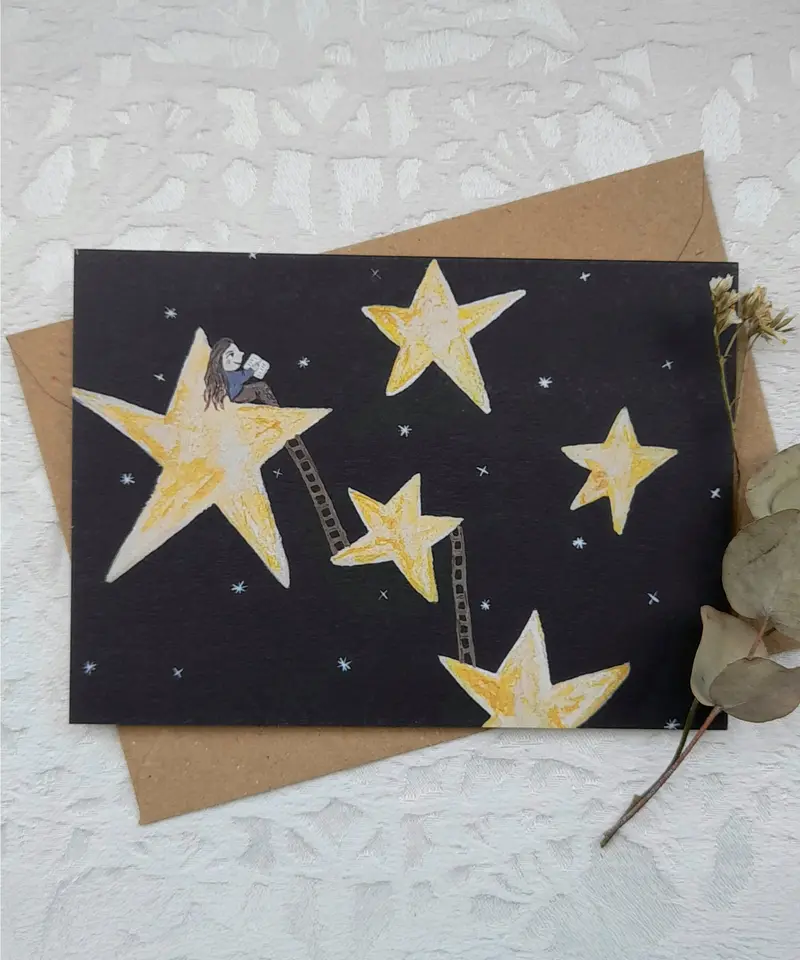 Lydiamae Star Reader Greeting Card 1