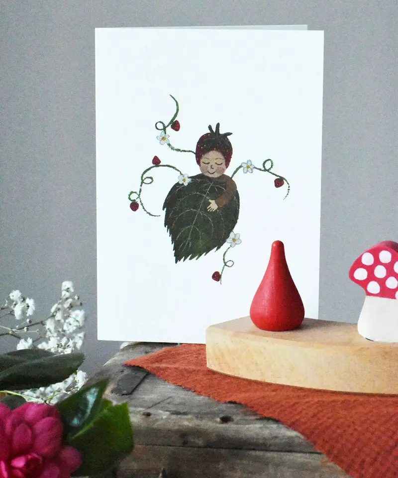 Lydiamae Strawberry Baby Greeting Card 2