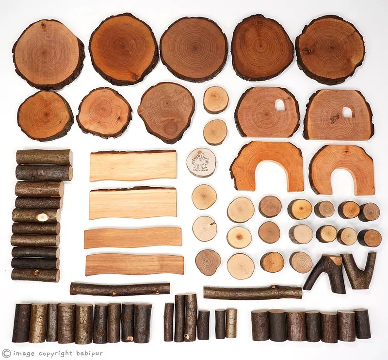 Magic Wood Eco Blocks - 72 Piece Set, Net Bag 1