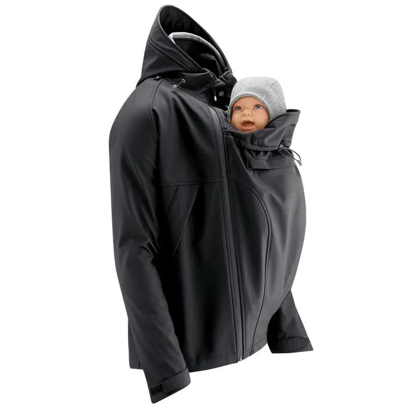 Mamalila Men's Softshell Allrounder Black Babywearing Jacket 1
