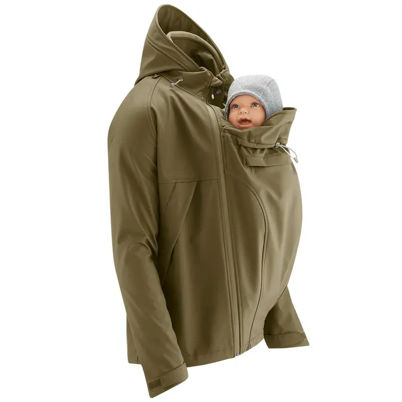 Mamalila Men's Softshell Allrounder Khaki Babywearing Jacket 1