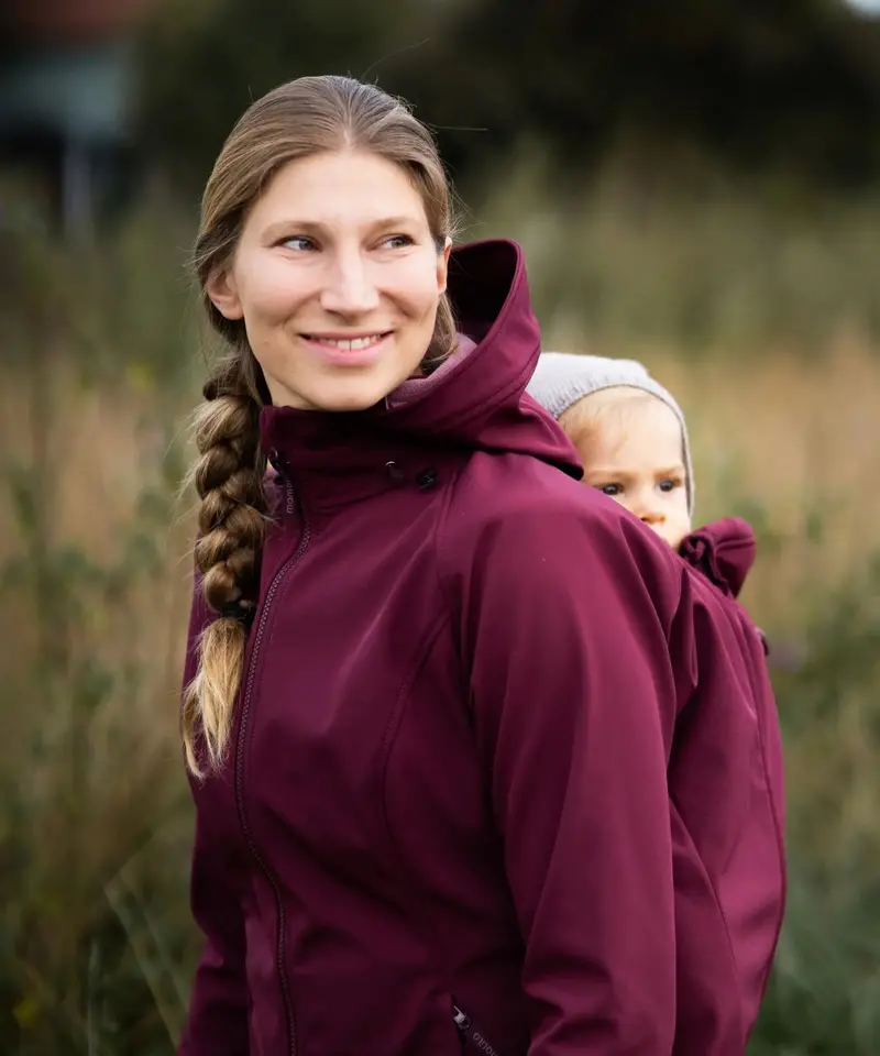 Mamalila Softshell Babywearing Jacket Allrounder Fit - Burgundy 2