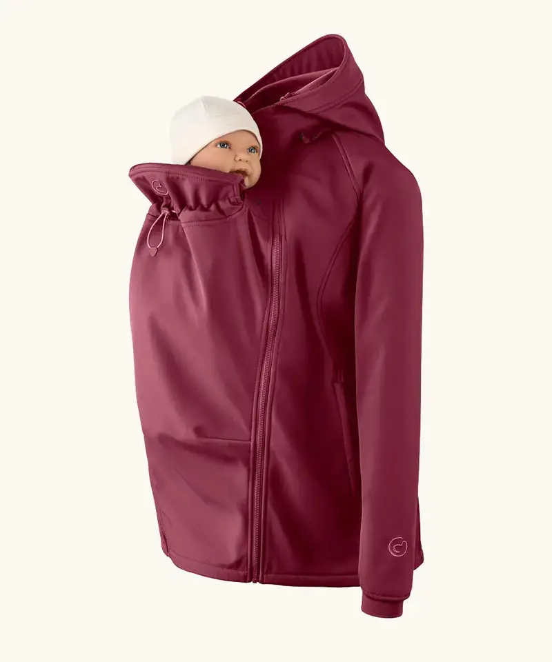 Mamalila Softshell Babywearing Jacket Allrounder Fit - Burgundy 4