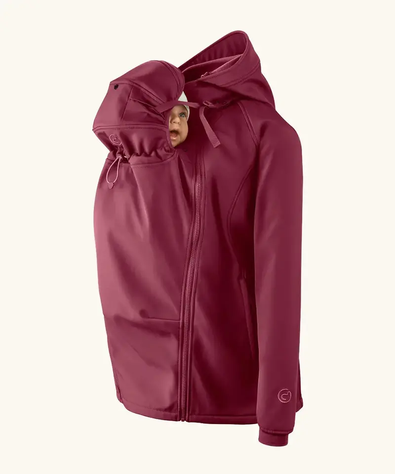 Mamalila Softshell Babywearing Jacket Allrounder Fit - Burgundy 5