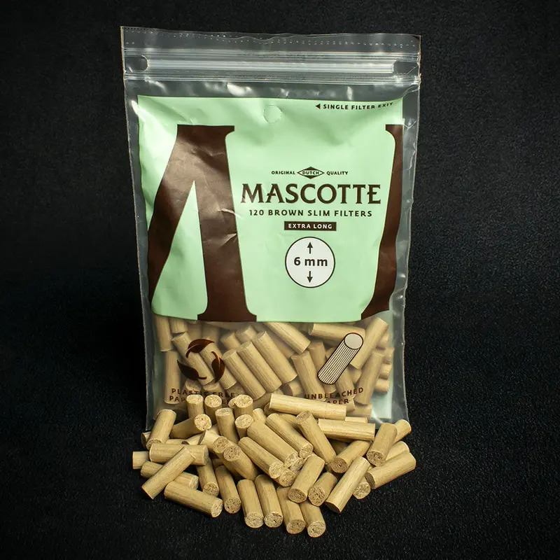 Mascotte Brown Xl Slim Paper Filter Tips - 120 Pack 1