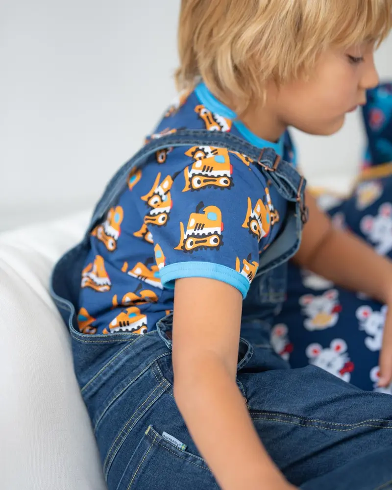 Maxomorra Medium Dark Wash Denim Dungarees 3