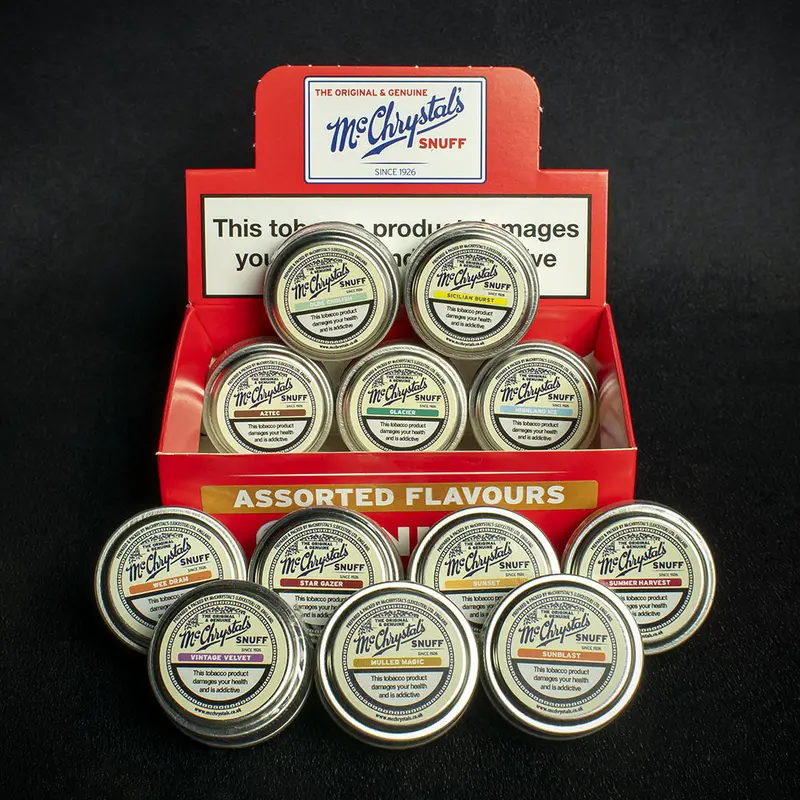 Mcchrystal's Assorted Flavours Snuff 3.5G Mini Tins - Box Of 12 1