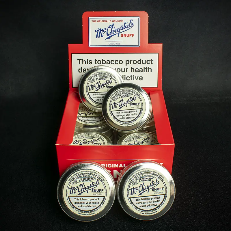 Mcchrystal's Original & Genuine Medicated Snuff 21G Extra Large Tins - Box Of 12 1