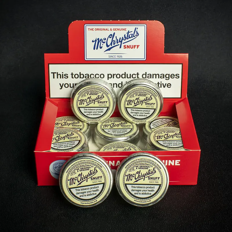 Mcchrystal's Original & Genuine Medicated Snuff 4.4G Small Tins - Box Of 12 1