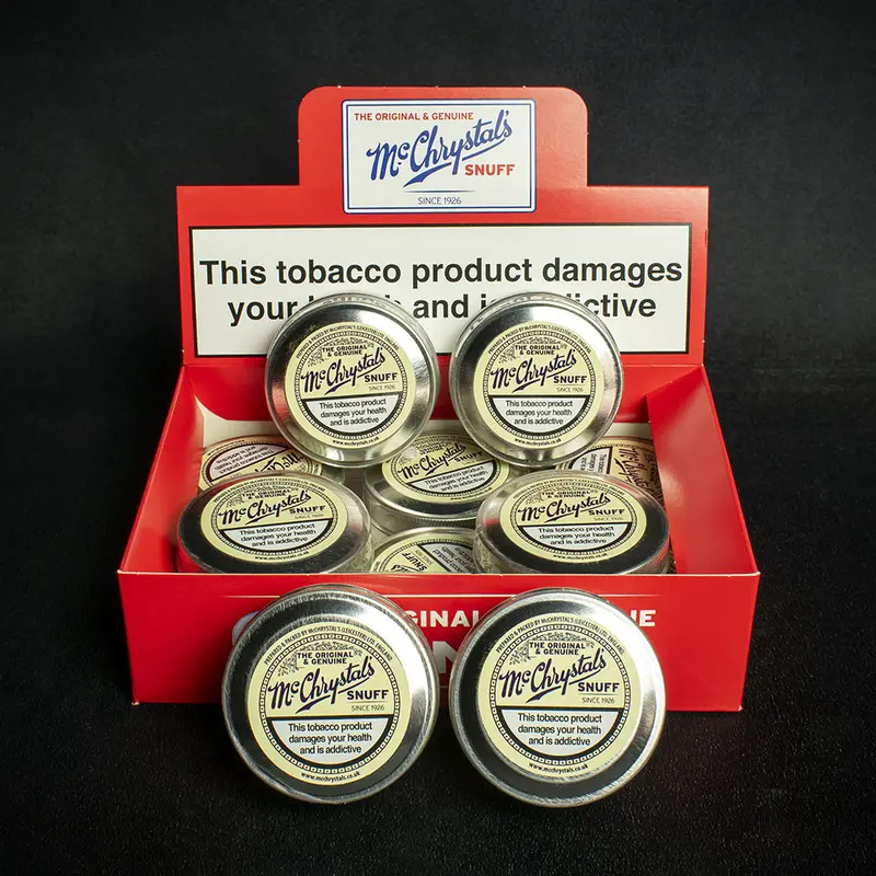 Mcchrystal's Original & Genuine Medicated Snuff 8.75G Large Tins - Box Of 12 1