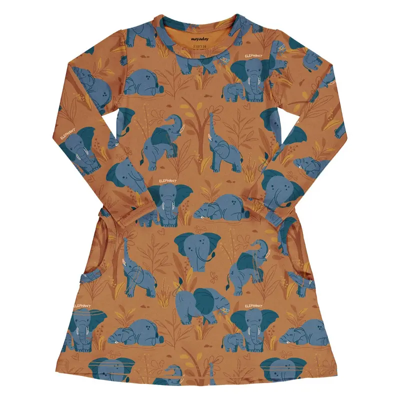 Meyadey Elephant Clan Long Sleeve Dress 1