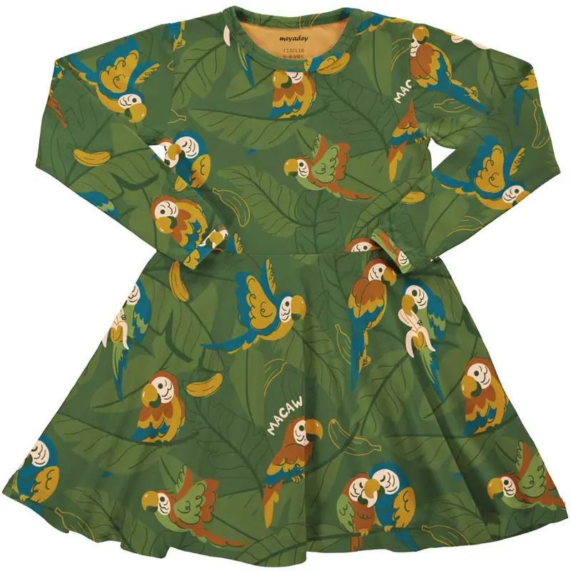 Meyadey Marvellous Macaw Long Sleeve Circle Dress 1