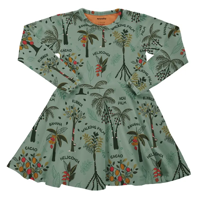 Meyadey Trillion Trees Long Sleeve Circle Dress 1
