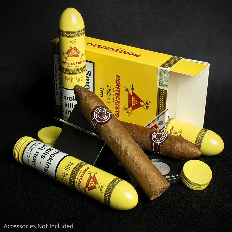 Montecristo Petit No. 2 Tubos Cuban Cigars - Pack Of 3 1