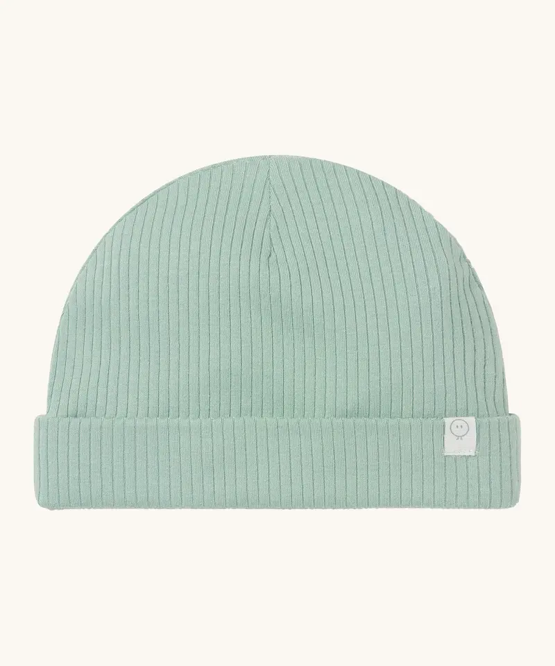 Mori Ribbed Baby Hat - Mint 1