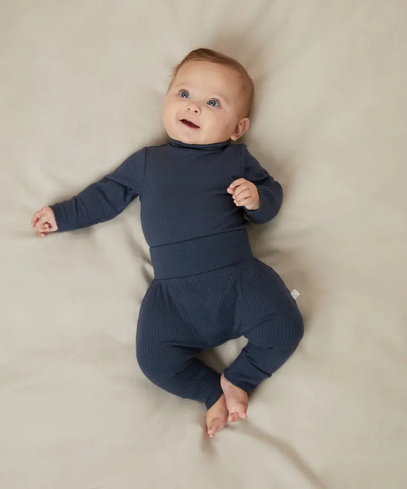 Mori Ribbed Comfy Joggers - Navy 2